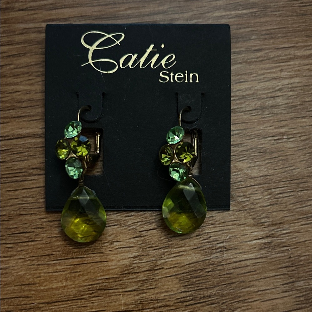 Green Drop Earrings